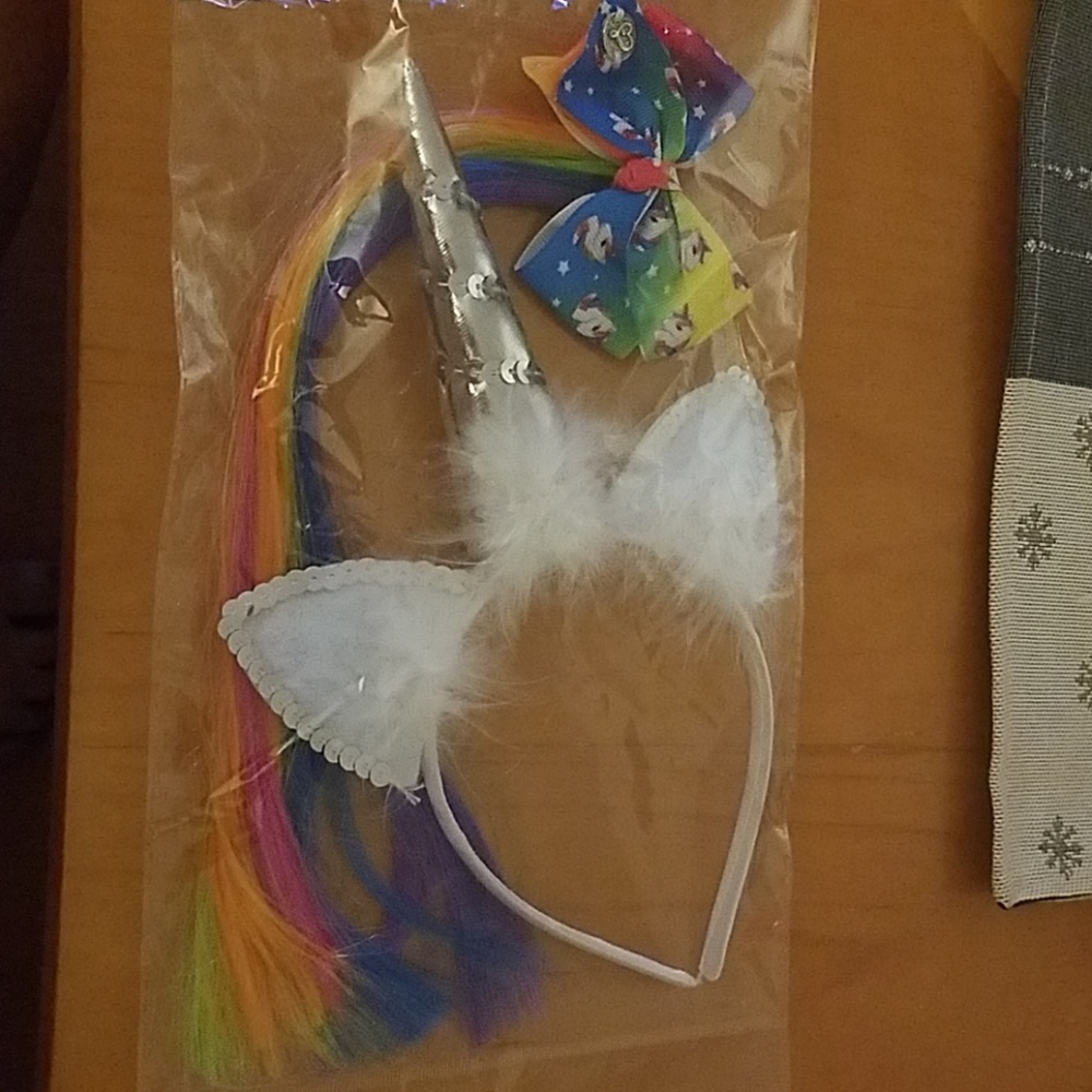Unicorn Headband/Rainbow Hair Clip